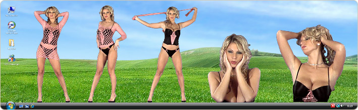 Porn Model Carol G Strips in VirtualGirl's Bimboland Stripper Desktop