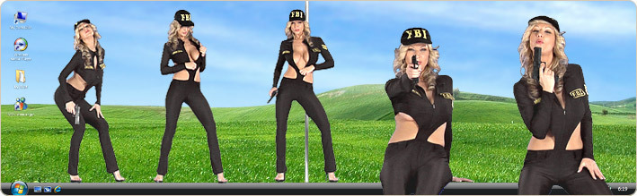 Porn Model Carol G Strips in VirtualGirl's FBI Stripper Desktop