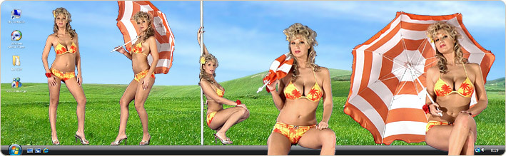 Porn Model Carol G Strips in VirtualGirl's Golden Sands Stripper Desktop