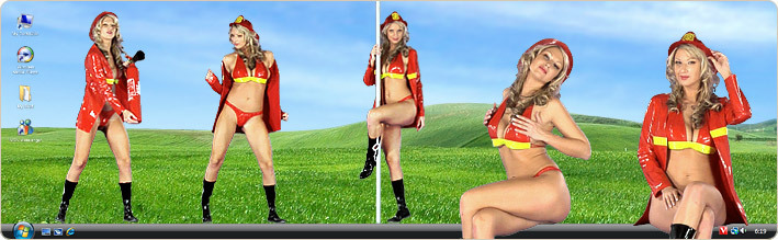 Porn Model Carol G Strips in VirtualGirl's Under Fire Stripper Desktop