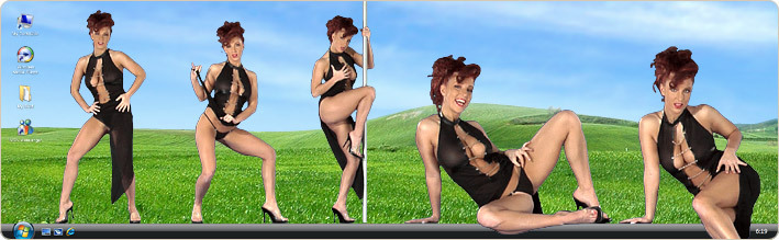 Porn Model Ashley Robbins Strips in VirtualGirl's Jet Sex Stripper Desktop