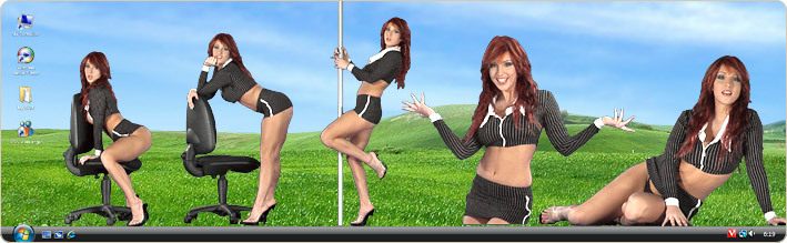 Porn Model Ashley Robbins Strips in VirtualGirl's Sexy Secretary Stripper Desktop