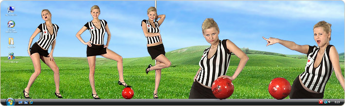 Porn Model Lucianna Strips in VirtualGirl's Free Kick Stripper Desktop