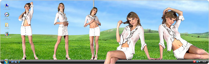 Porn Model Maggie Strips in VirtualGirl's Drop of Milk Stripper Desktop