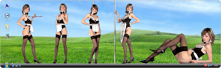 Porn Model Maggie Strips in VirtualGirl's Room Service Stripper Desktop