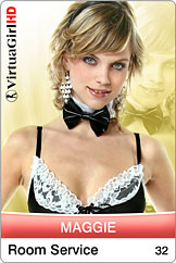 Virtual Stripper Desktop Pics of VirtuaGirl Model Maggie - Room Service