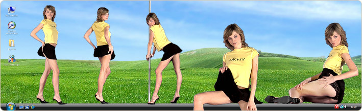 Porn Model Maggie Strips in VirtualGirl's Trendy Pub Stripper Desktop