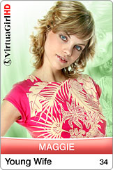Virtual Stripper Desktop Pics of VirtuaGirl Model Maggie - Young Wife