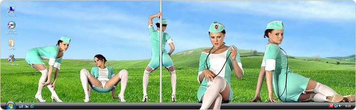 Porn Model Monica Sweet Strips in VirtualGirl's Crazy Sick Bay Stripper Desktop