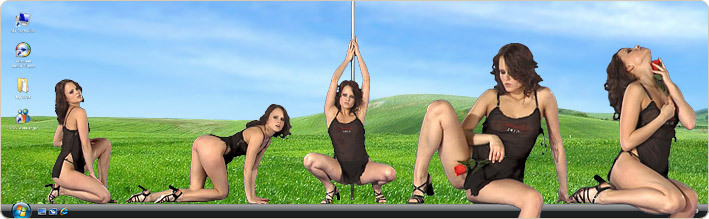 Porn Model Monica Sweet Strips in VirtualGirl's Love Romance Stripper Desktop