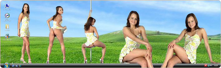 Porn Model Monica Sweet Strips in VirtualGirl's Summer Fling Stripper Desktop