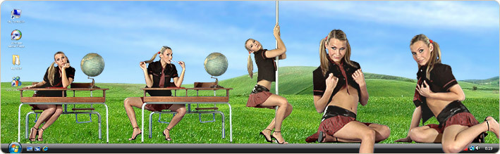 Porn Model Misa Strips in VirtualGirl's Homework Stripper Desktop