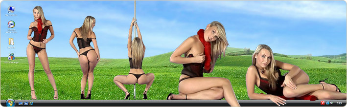Porn Model Misa Strips in VirtualGirl's Sweet Caress Stripper Desktop