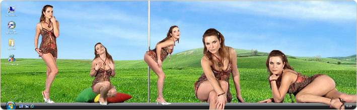 Porn Model Lucie O Strips in VirtualGirl's Divine Beauty Stripper Desktop
