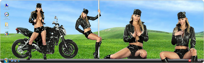 Porn Model Zuzana Strips in VirtualGirl's Lonely Rider Stripper Desktop