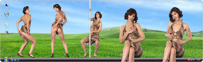 Porn Model Demi Strips in VirtualGirl's Nibble Me Stripper Desktop
