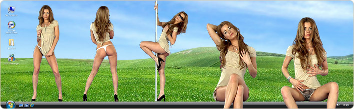 Porn Model Sandra H Strips in VirtualGirl's Shopping Fever Stripper Desktop
