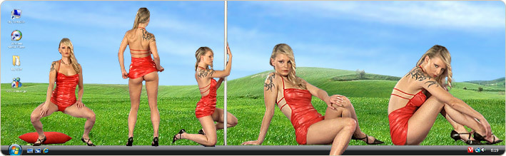 Porn Model Liliane Tiger Strips in VirtualGirl's Inferno Stripper Desktop