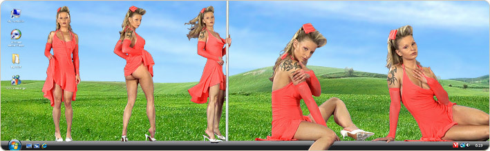 Porn Model Liliane Tiger Strips in VirtualGirl's Pink Pony Stripper Desktop
