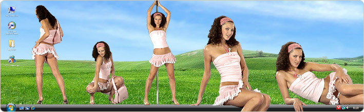 Porn Model Andie Strips in VirtualGirl's Naive Teen Stripper Desktop