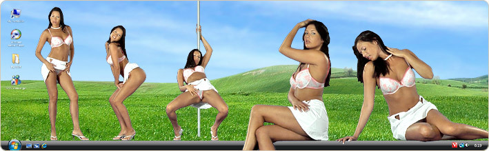 Porn Model Denisa K Strips in VirtualGirl's Coconut Stripper Desktop