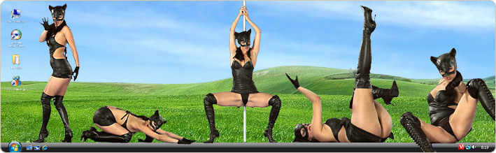 Porn Model Katty Strips in VirtualGirl's Phantom Cat Stripper Desktop