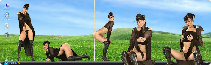 Porn Model Katty Strips in VirtualGirl's Dark Kingdom Stripper Desktop