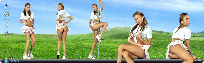 Porn Model Viki Strips in VirtualGirl's Just Eighteen Stripper Desktop