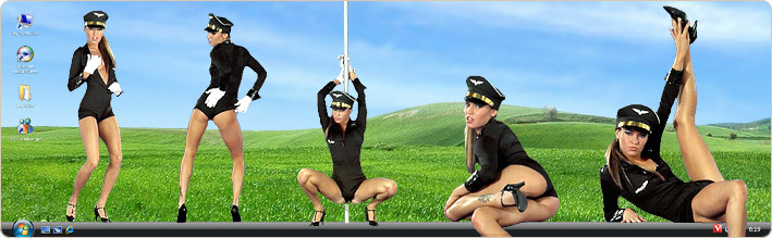 Porn Model Viki Strips in VirtualGirl's Airline Pilot Stripper Desktop