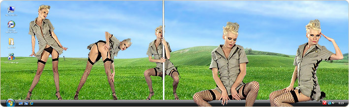 Porn Model Katerina H Strips in VirtualGirl's War Game Stripper Desktop