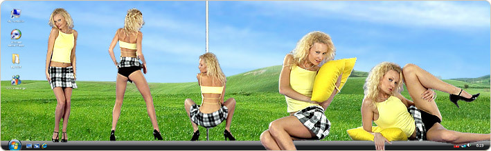 Porn Model Katerina H Strips in VirtualGirl's Little Canary Stripper Desktop