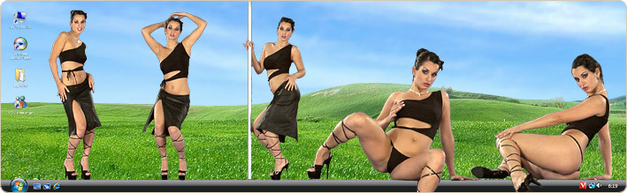 Porn Model Ennie Strips in VirtualGirl's Ace of Spades Stripper Desktop