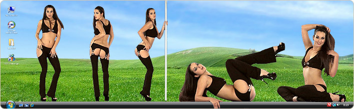 Porn Model Ennie Strips in VirtualGirl's Black Pearl Stripper Desktop