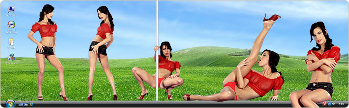Porn Model Nella Strips in VirtualGirl's Tequila Stripper Desktop