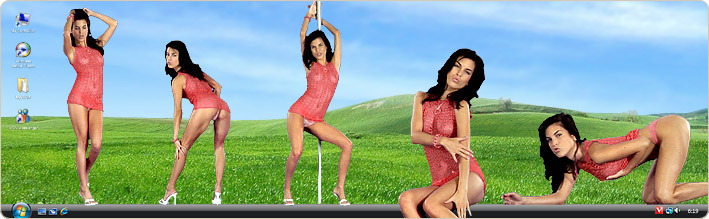 Porn Model Nella Strips in VirtualGirl's Ibiza Stripper Desktop