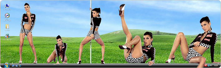 Porn Model Nella Strips in VirtualGirl's Nascar Trophy Stripper Desktop
