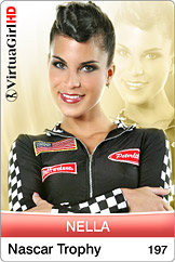 Beautiful Adult Model Nella Does a Sexy Striptease in Nascar Trophy