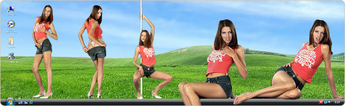 Porn Model Eufrat Strips in VirtualGirl's Teen Forever Stripper Desktop