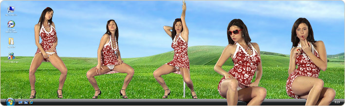 Porn Model Bijou Strips in VirtualGirl's Auckland Nights Stripper Desktop
