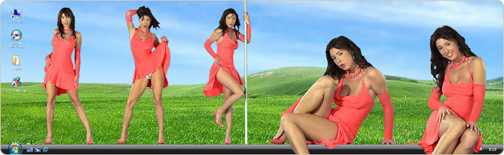 Porn Model Bijou Strips in VirtualGirl's Flamingo Road Stripper Desktop