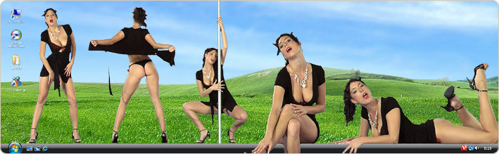 Porn Model Bijou Strips in VirtualGirl's Tango Fire Stripper Desktop