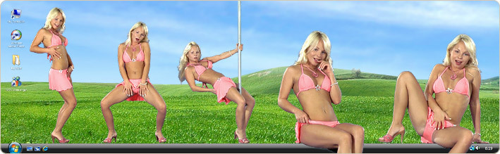 Porn Model Sharka Blue Strips in VirtualGirl's Pacific Island Stripper Desktop