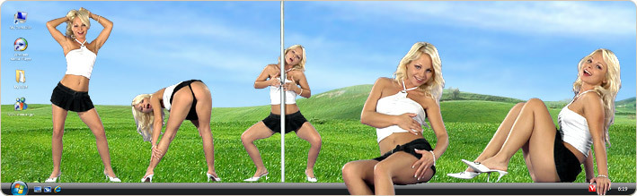 Porn Model Sharka Blue Strips in VirtualGirl's City Doll Stripper Desktop