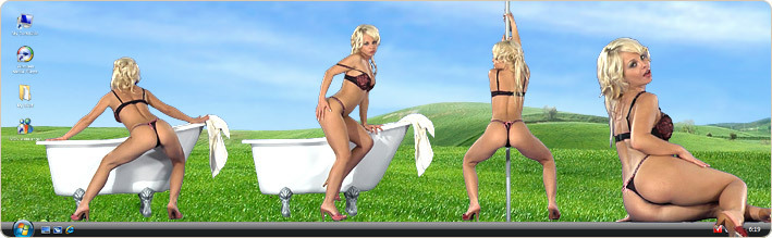 Porn Model Sharka Blue Strips in VirtualGirl's Venetian Life Stripper Desktop