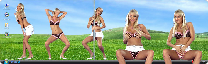 Porn Model Lucynova Strips in VirtualGirl's Heat Wave Stripper Desktop