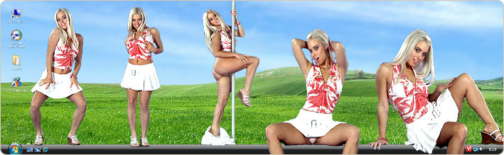Porn Model Nesty Strips in VirtualGirl's Sexy Sunday Stripper Desktop