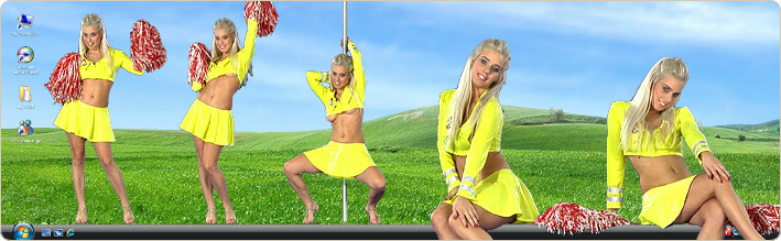 Porn Model Nesty Strips in VirtualGirl's Cheerleader Stripper Desktop