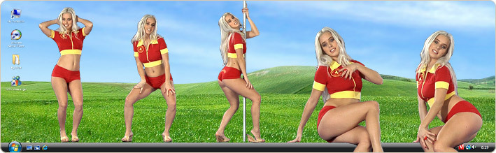 Porn Model Nesty Strips in VirtualGirl's Lifeguard Stripper Desktop