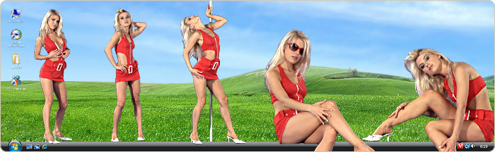 Porn Model Julya Strips in VirtualGirl's Toffee Apple Stripper Desktop
