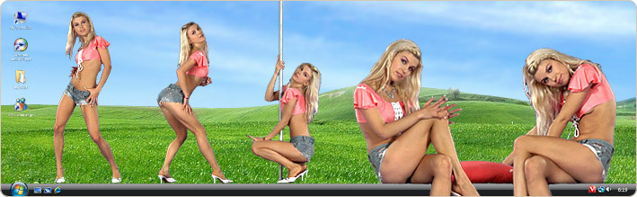 Porn Model Julya Strips in VirtualGirl's Summer Party Stripper Desktop